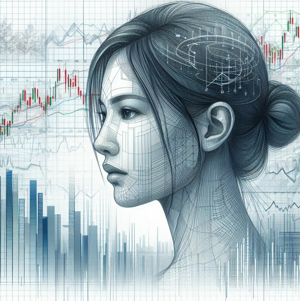 Picture of woman with stock charts in the background as she analyzes how to trade options vertical spreads